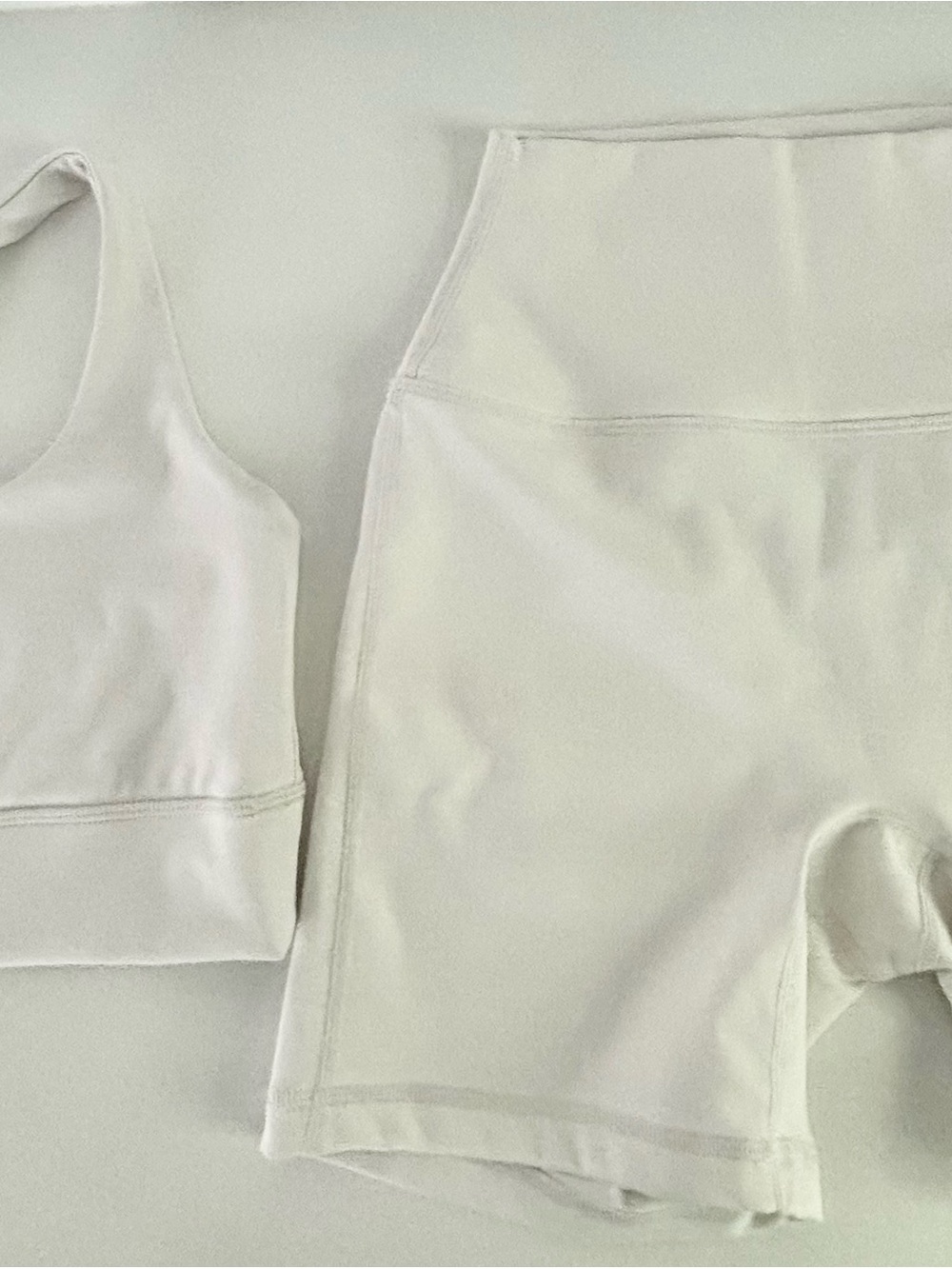 SET Active Cream Sculpting Bike Shorts XS and Support Crop Tank small